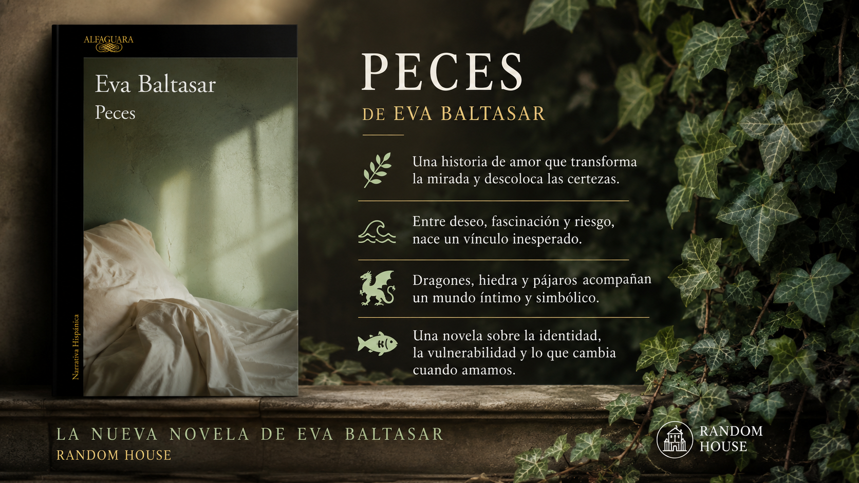 Imagen destacada de la novela Peces, de Eva Baltasar, publicada por Random House